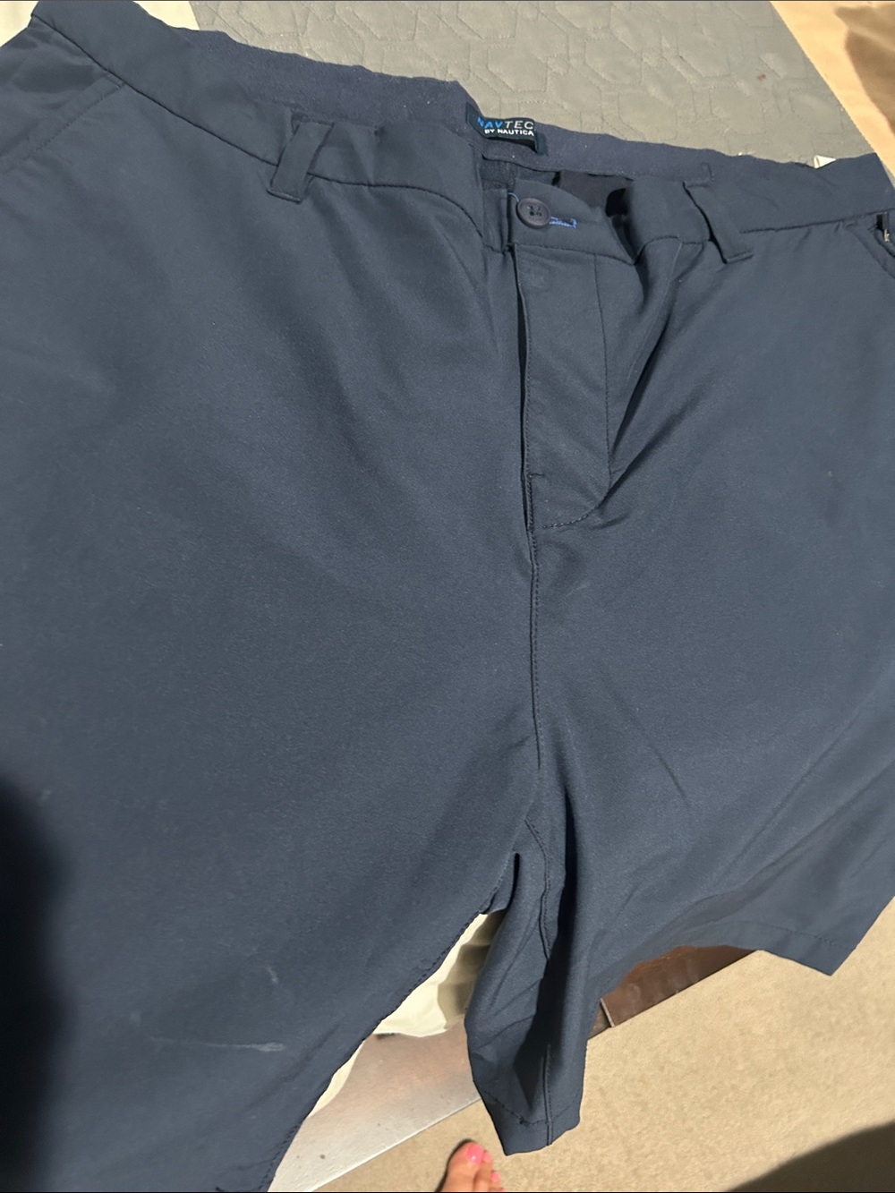 Nautica Men’s Dark Navy Flat-Front Shorts